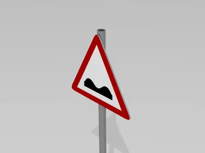 Speed bumps sign 3D model