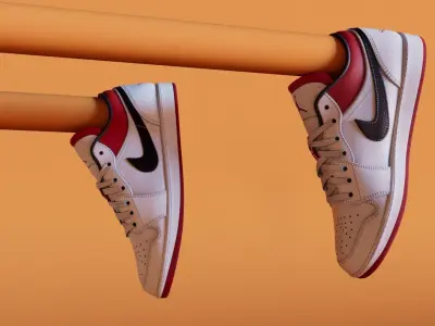 Snecker WhiteUniveristyRed Nike Model  Low-poly 3D model