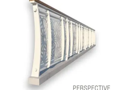 Hand rail fence metal sheet laser cut 3D model