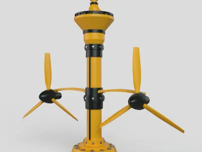 Hydroelectric power generator 3D model