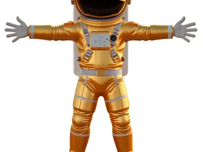 Gold Space Suit model pack Low-poly 3D model