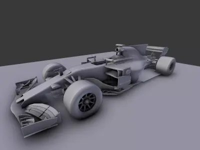 Formula 1 Race Car Low-poly 3D model