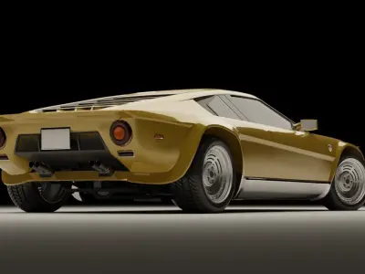 80s-70s mid-engine supercar  Low-poly 3D model