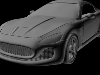 Maserati sports car Low-poly 3D model