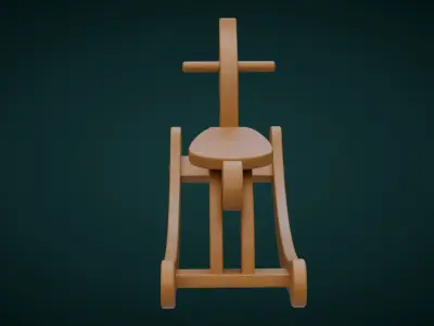 Wooden Rocking Horse 3D model