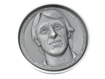 Johan Cruyff Footballer Medallion 3D print model