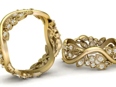 LUXURY FILIGIREE RING 3D PRINTABLE MODEL 3D print model