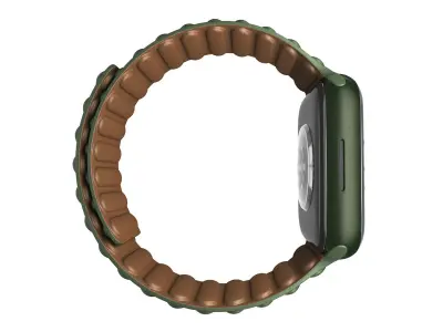 APPLE WATCH SERIES 7 45mm Green Case with Green Leather Link 3D model