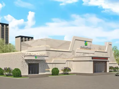 The facade of the building 3D model