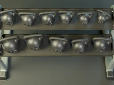 Kettlebell Rack PBR Low-poly 3D model