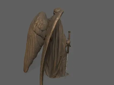 Old Man Statue Low-poly 3D model