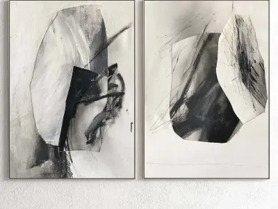 Plaster Two Photo Frame 144 Low-poly 3D model