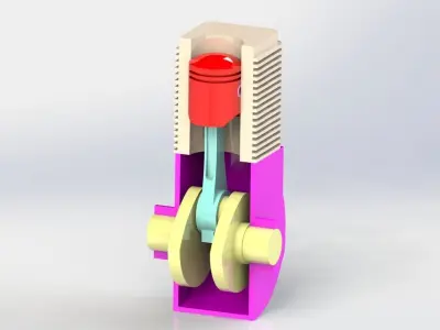 Engine - animation Low-poly 3D model