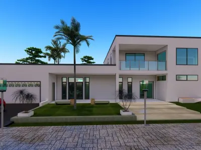4 Bedroom House Model Low-poly 3D model
