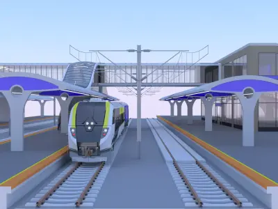 American train station II 3D model