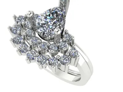 3dm and 3 Stl files 3dm twins ring 3D print model