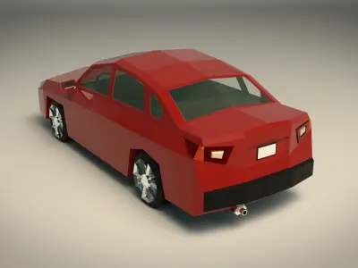 Low Poly Sedan Car 12 Low-poly 3D model