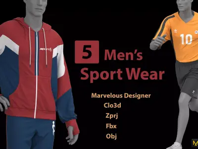 5 Mens SportWear 3D model