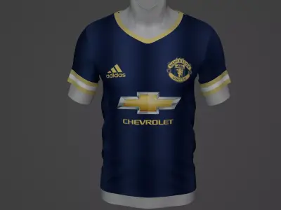 manchester United Football Jersey T-Shirt - Soccer Kit Low-poly 3D model
