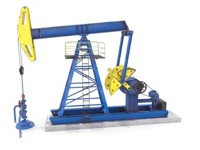 Oil Pumpjack Animated 1 Low-poly 3D model
