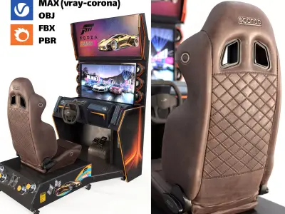 Car Racing Game Arcade Machine 3D model