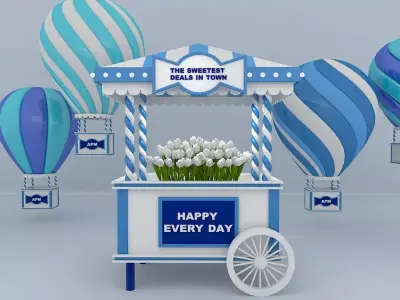 Flower car dessert car 3D model