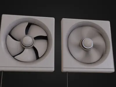 Japanese Kitchen Fan 01 Low-poly 3D model