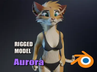 Aurora Anthro Cat 3D model