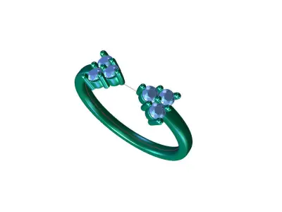 ZDR027 two diamond arrow ring 3D print model
