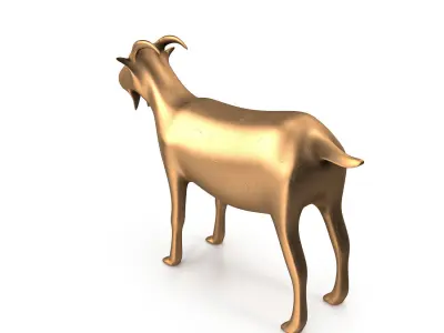 Goat-PBR golden goat Low-poly 3D model
