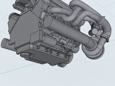 LSX Twin Turbo Engine Outlaw Pro Mod LS 3D print model
