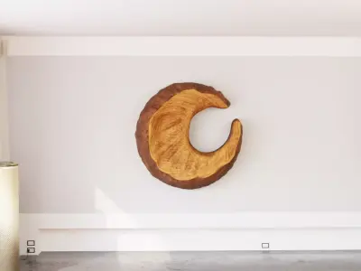 Crescent Moon Wall Mural Low-poly 3D model