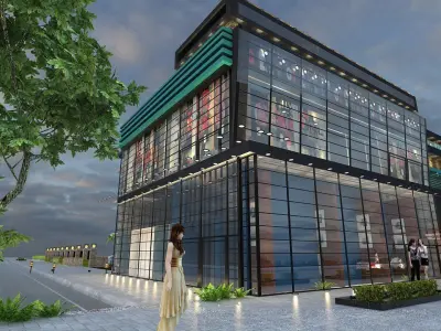 exterior shop mall  3D model