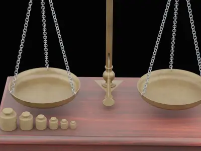 Antique Scales Low-poly 3D model