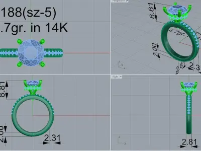 Round Diamond Ring 4188 3D print model