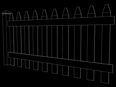 Low-Poly Fence Free low-poly 3D model