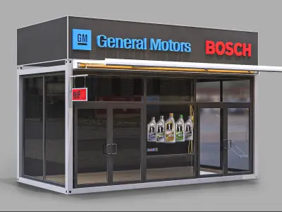 Set of 4 Stalls 3D model