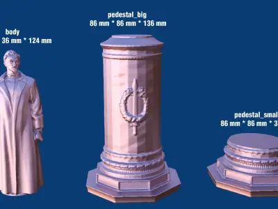 Felix Dzerzhinsky Statuette with Pedestals  3D print model