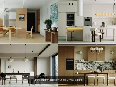 Dining Room Pack 02 for Unreal Engine 3D Model Collection