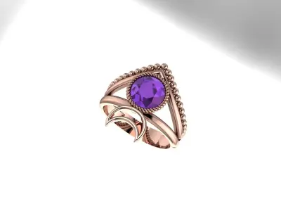 Moon Ring 3D print model