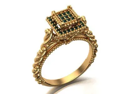 solitaire prince ring 3D print model