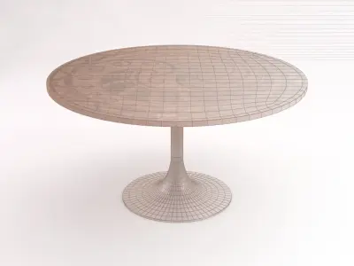 SIDE TABLE---Round support and monopod in copper 3D model