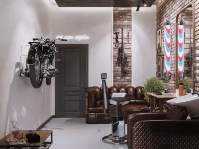 Barber Shop Interior Design  3D model