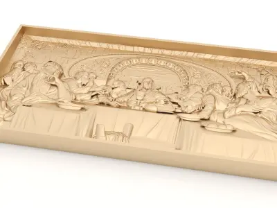 Panel 7 - Last Supper - CNC 3D model