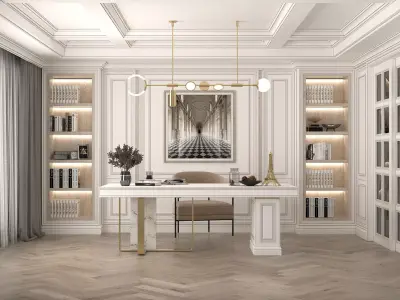 Neoclassical style Working Room 3D model