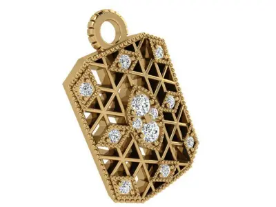 Emerald Shape Pendant 3688 3D print model