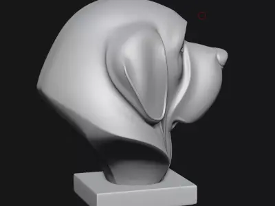 Dog sculpture 3D print model 9