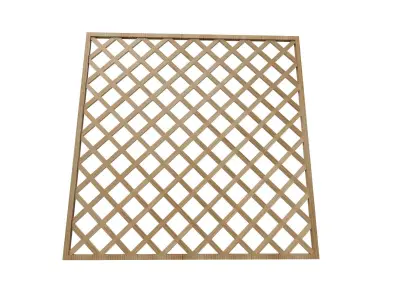 Decorative fence with trellis for garden Low-poly 3D model