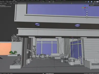 Modern house  Low-poly 3D model