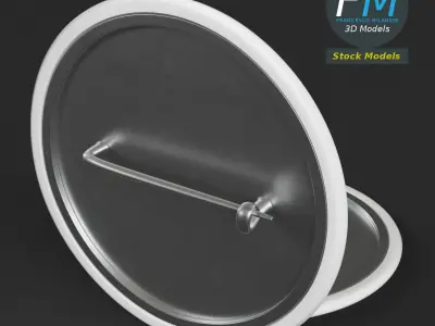 Blank campaign button 3D model